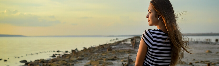 Drug Addiction - Woman looking into Distance