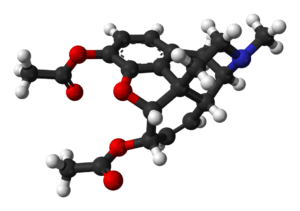 Heroin Molecule. Heroin Addiction Treatment.